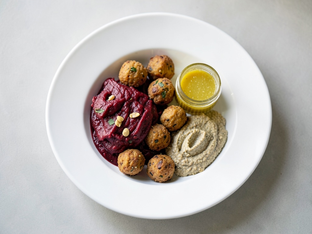 Bowl colorida con crujientes bolitas de falafel de freidora de aire