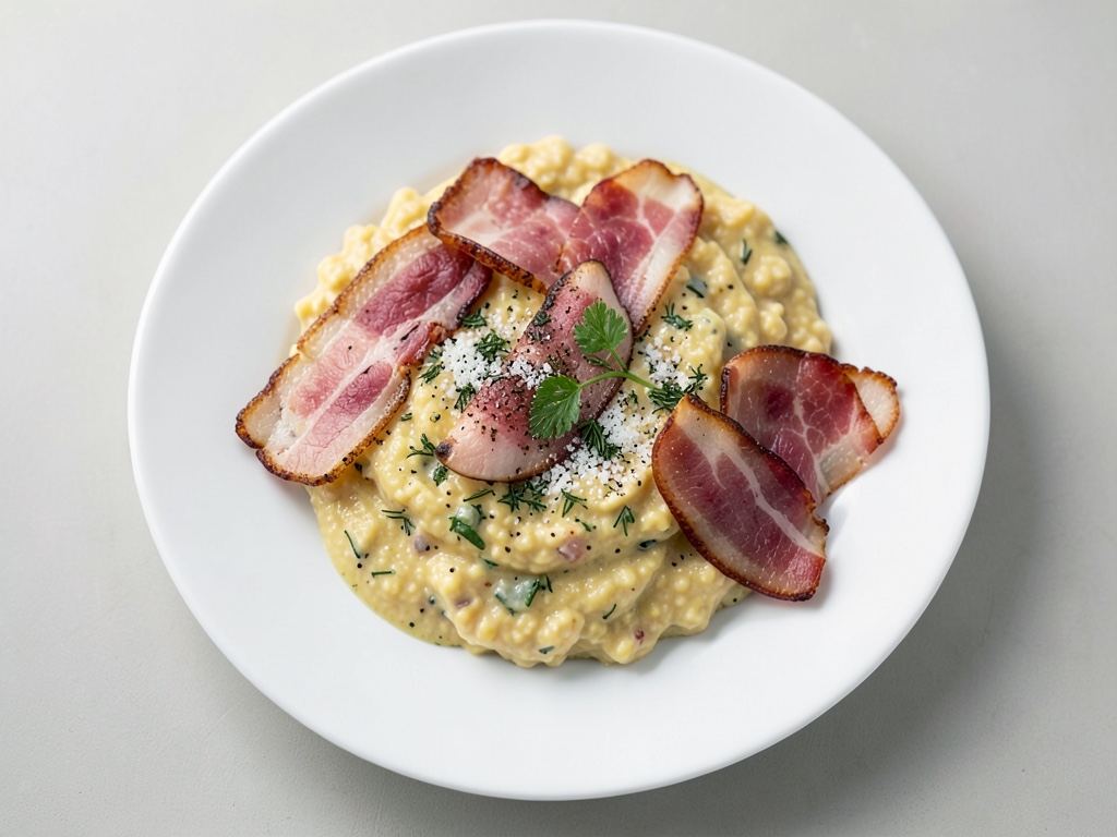 Jugoso lomo de cordero envuelto en jamón con risotto cremoso de ajo silvestre