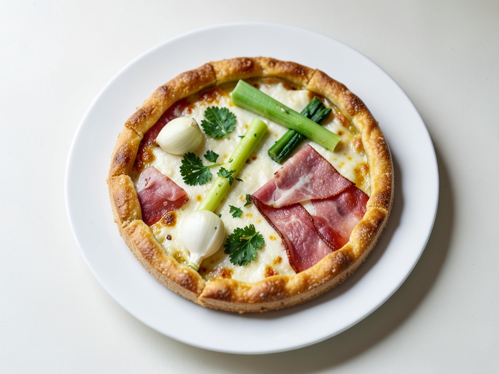 Torta salata con porri, prosciutto e formaggio