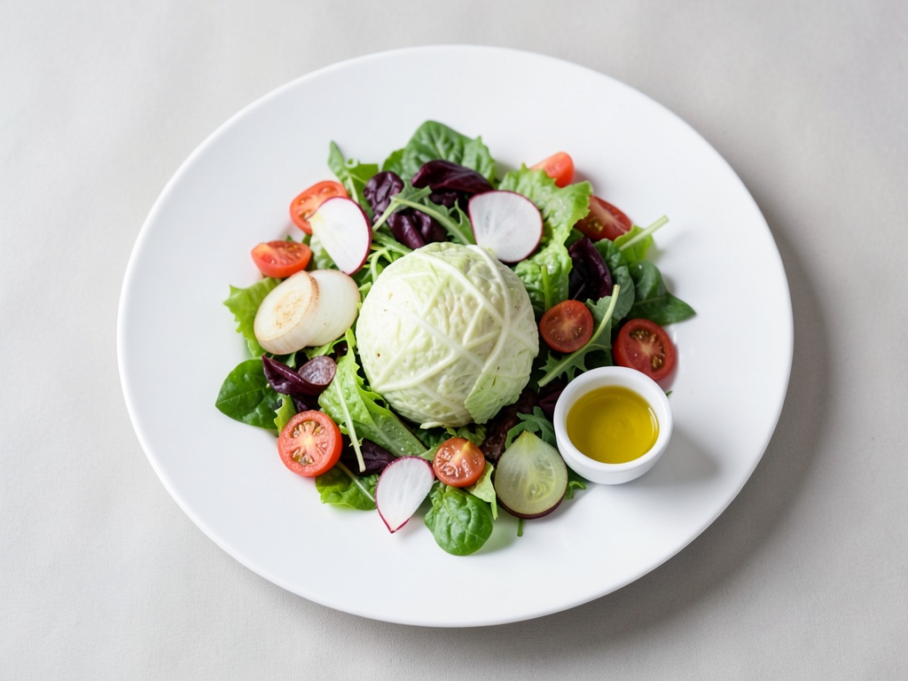 Insalata di cavolo bianco croccante in stile greco