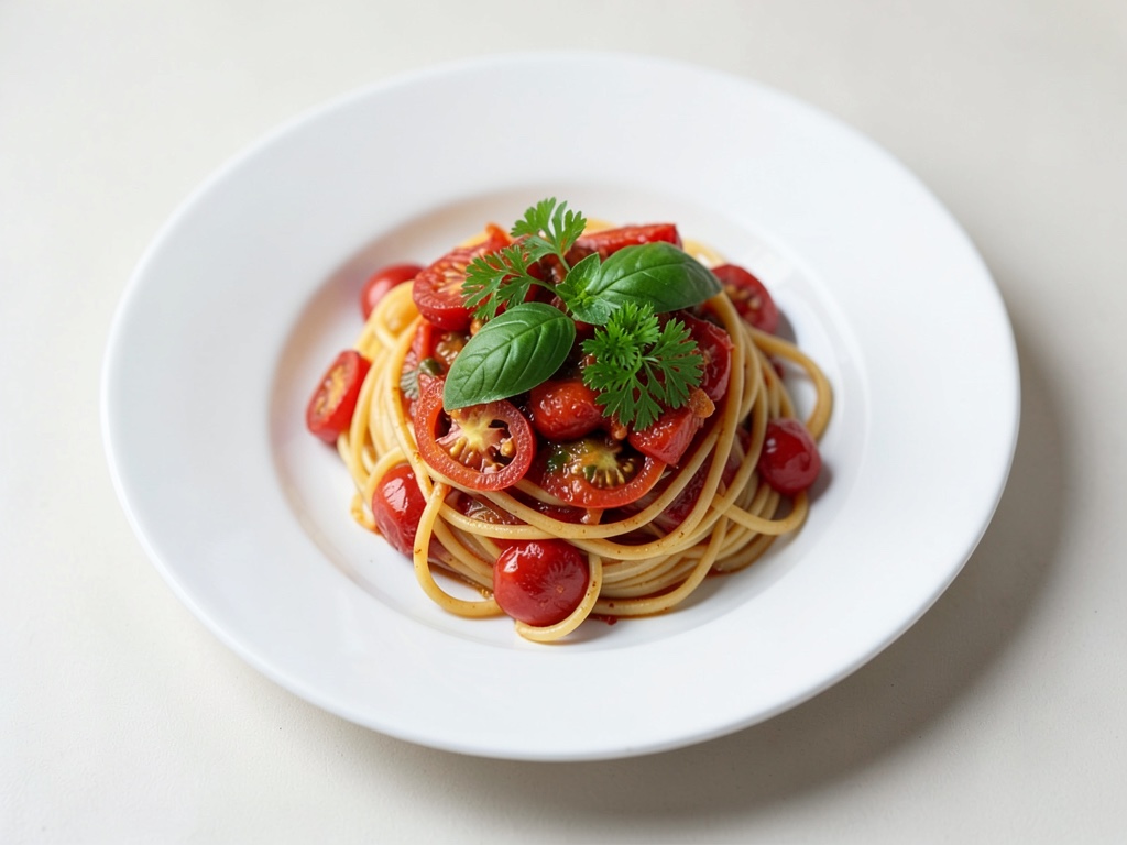 Spaghetti mit getrockneten Tomaten