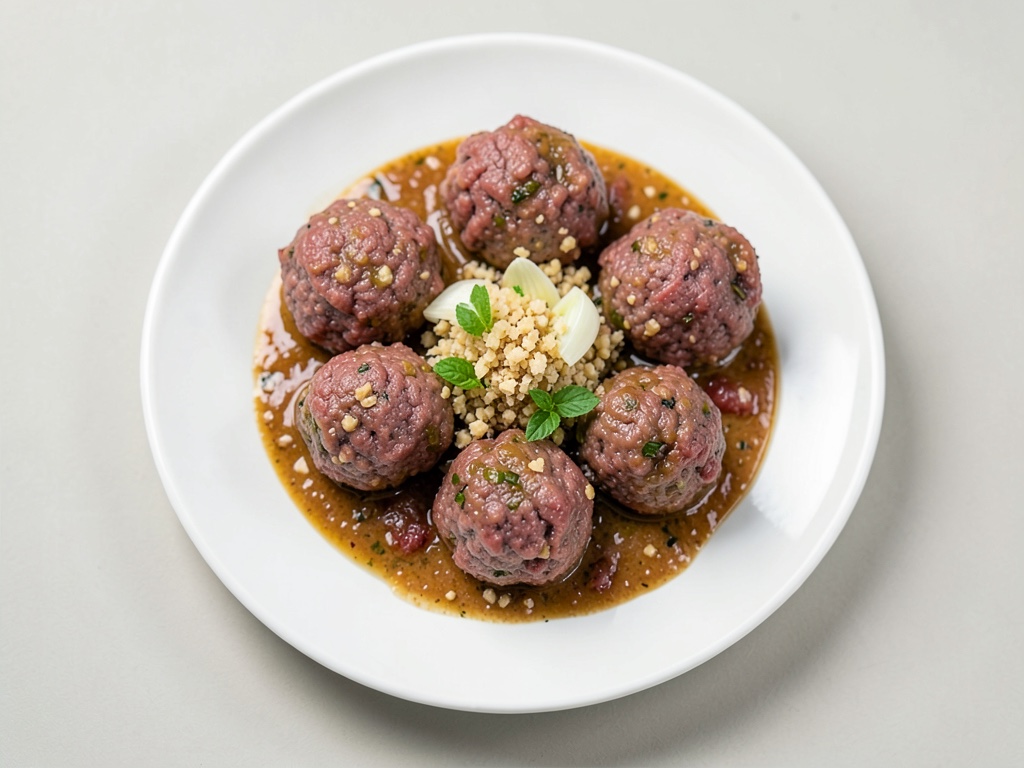 Cetrioli cremosi con polpettine di carne