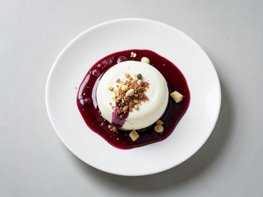 Mousse di Marzapano e Papavero con Salsa di Lamponi