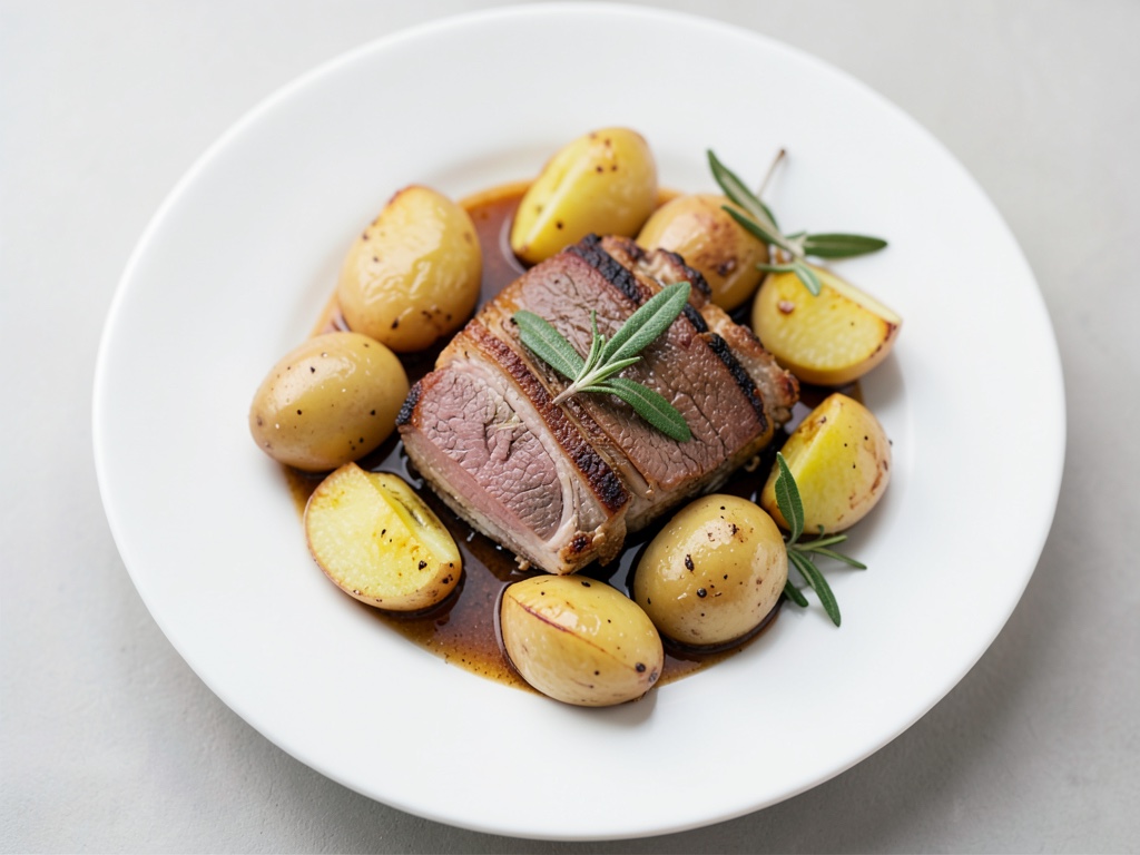 Cosce d'oca croccanti con mele al forno