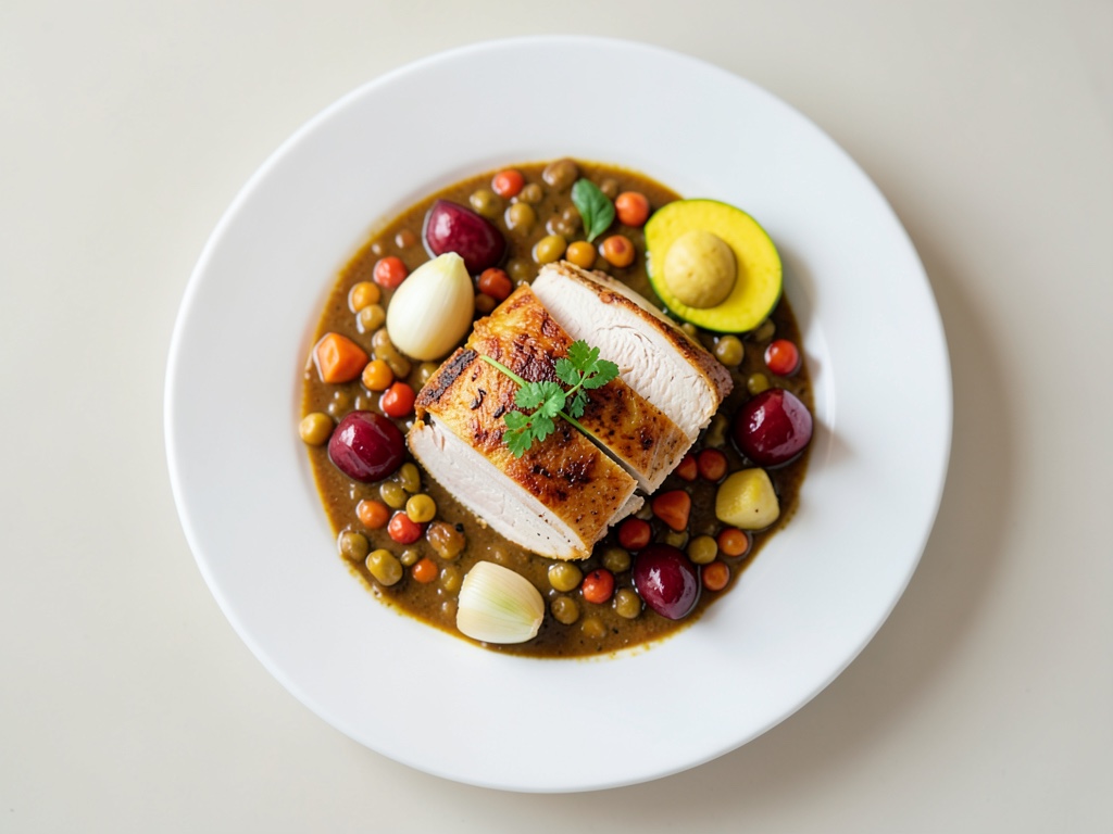 Curry de poulet crémeux à la mangue et aux pois chiches