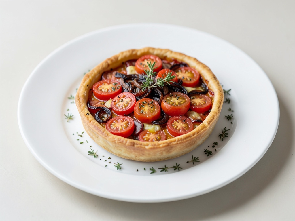 Torta salata di cipolle e pomodorini con timo
