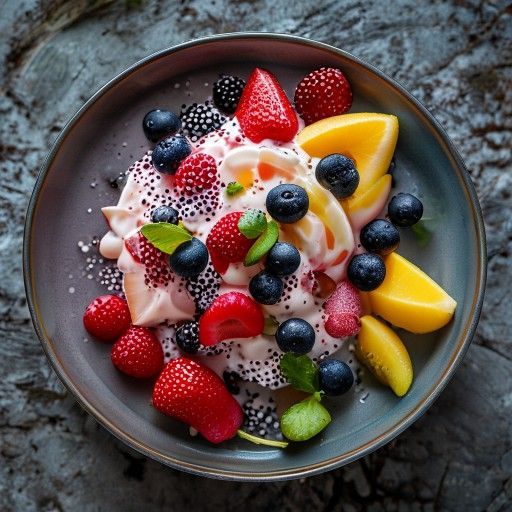 Pudding di semi di chia con frutta
