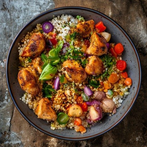 Hähnchen-Bowl mit Quinoa und Gemüse