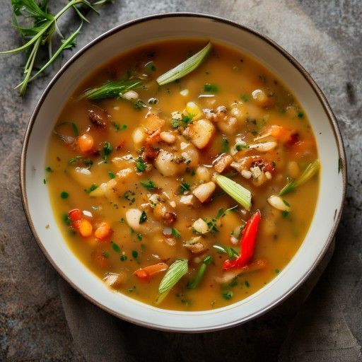 Caldo de pollo con verduras