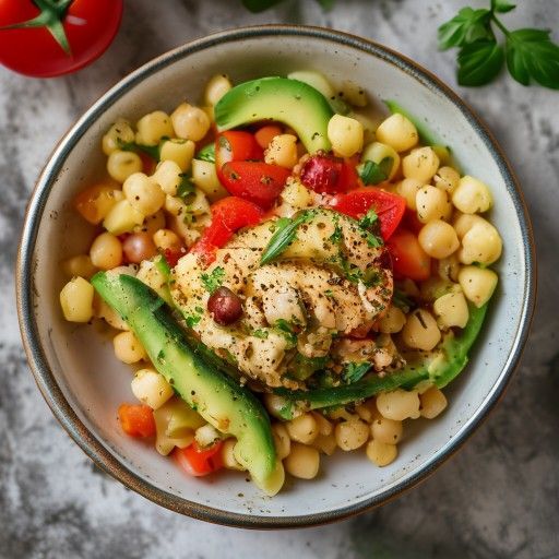 Kichererbsen-Bowl mit Avocado und Tomatensalsa