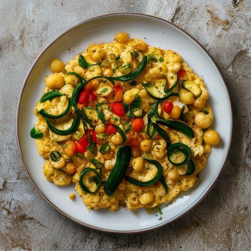 Tortilla de garbanzos con verduras