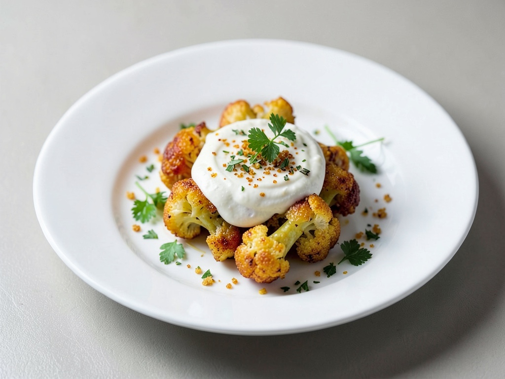 Broccoli croccante con salsa allo yogurt piccante