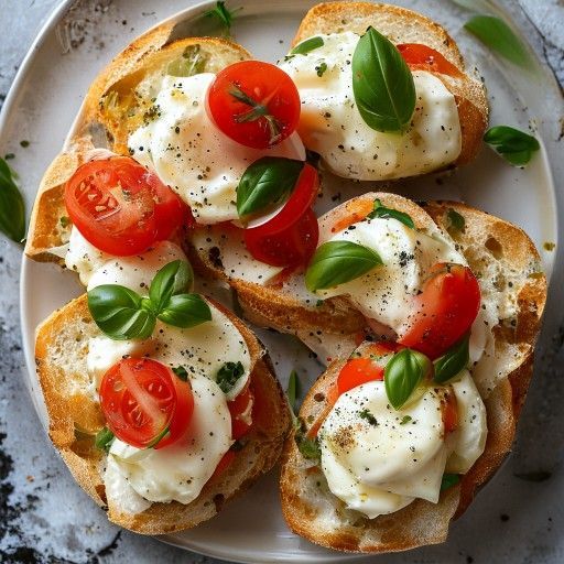 Bruschetta clásica de Burrata con tomate