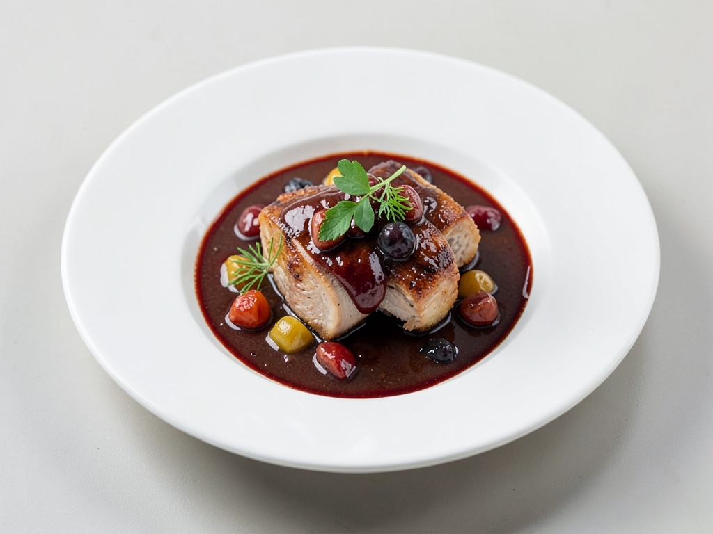 Bistro-Hühnerbraten im Rotwein