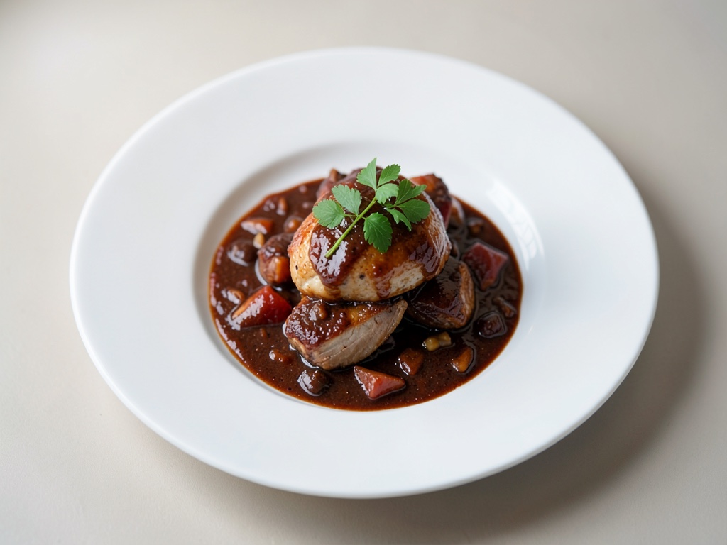 Bistro-Hühnerbraten im Rotwein