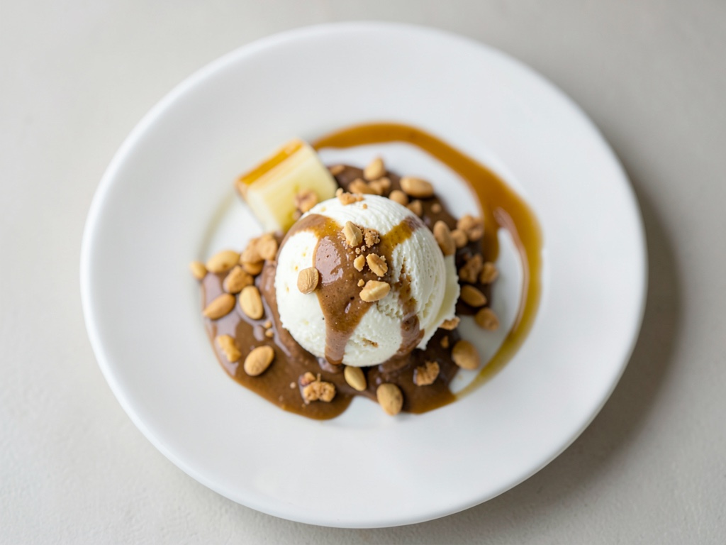 Cottage-Cheese-Eis mit Erdnussbutter