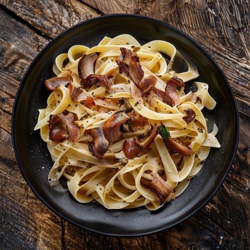 Cremige Brussels-Fettuccine mit Speck