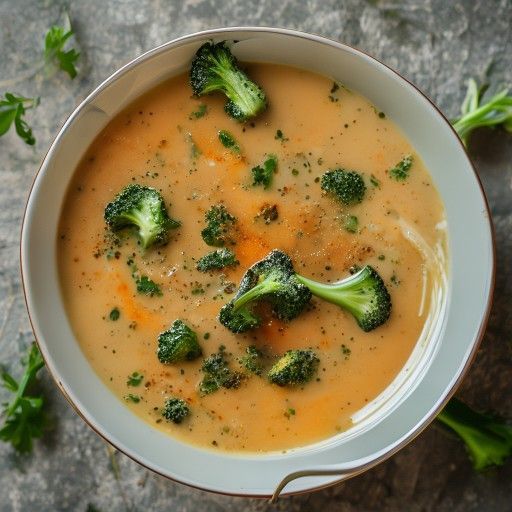 Sopa cremosa de zanahoria y brócoli