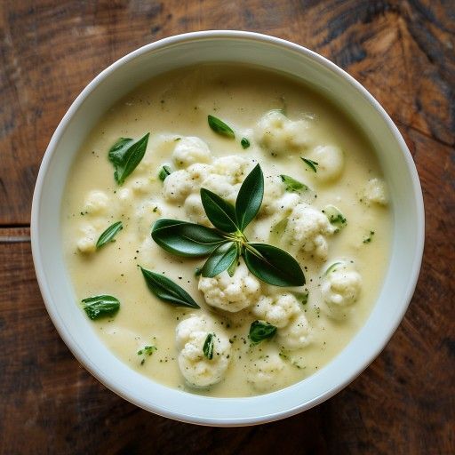 Sopa cremosa de coliflor toscana