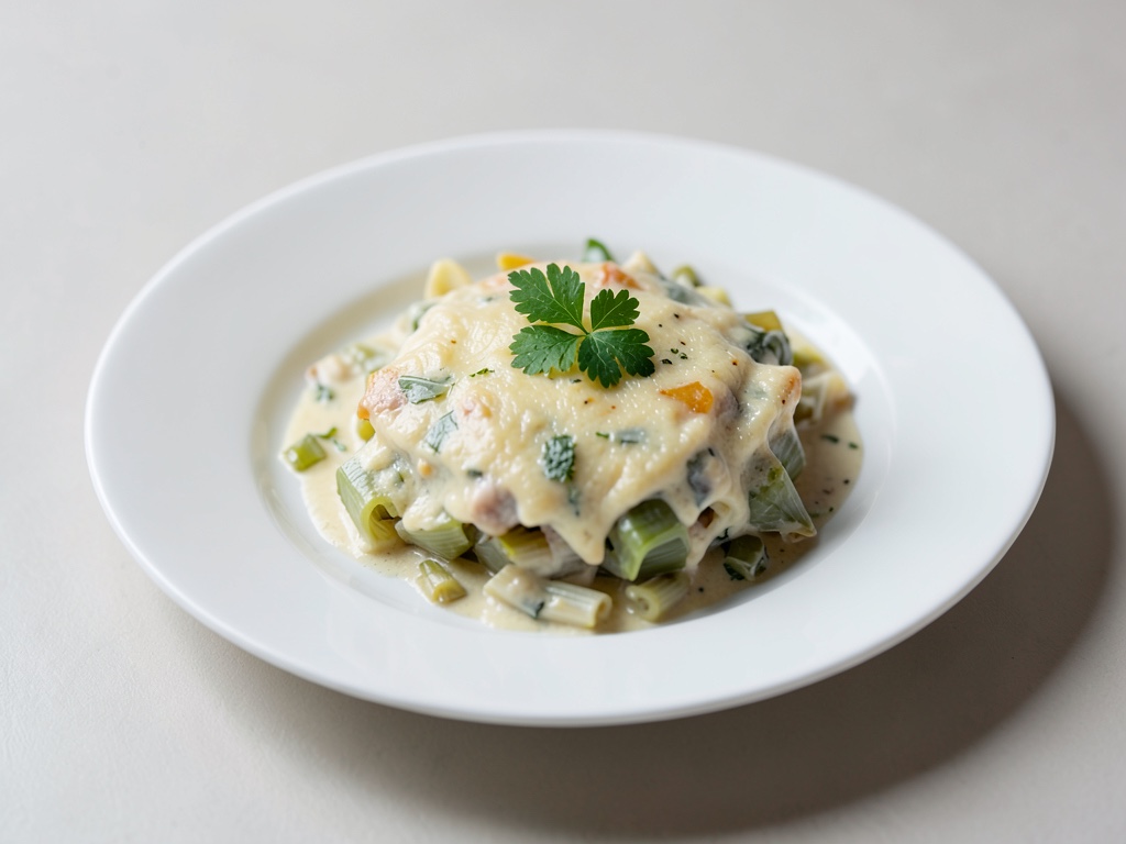Gratin cremoso di porri e formaggio