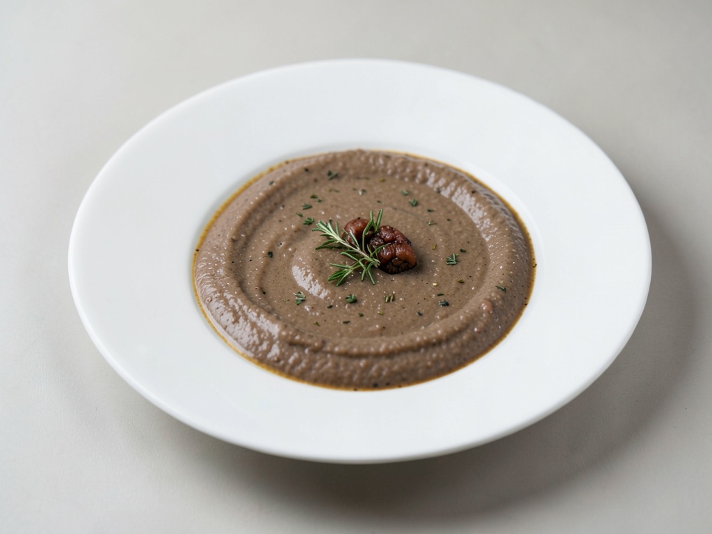 Sopa cremosa de castañas con tomillo