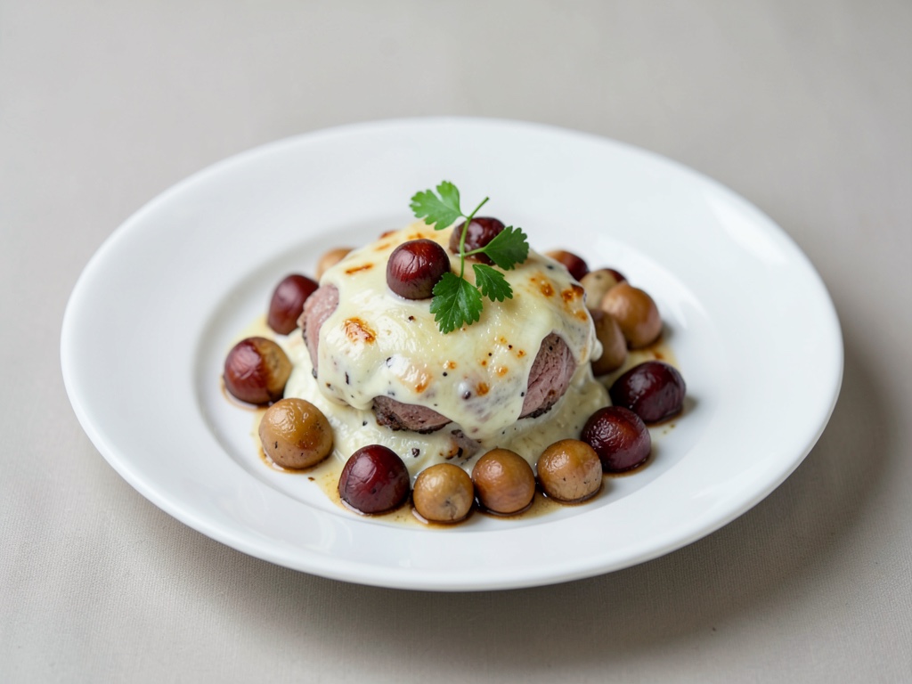 Cremige Enten-Gratin mit Kastanien