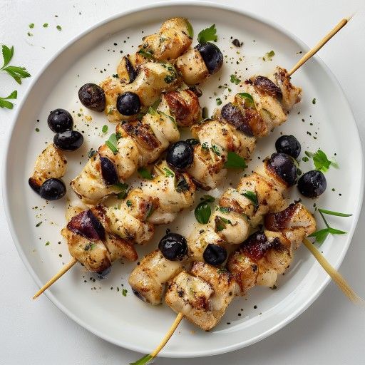 Cremige Knoblauch-Hähnchen-Spieße