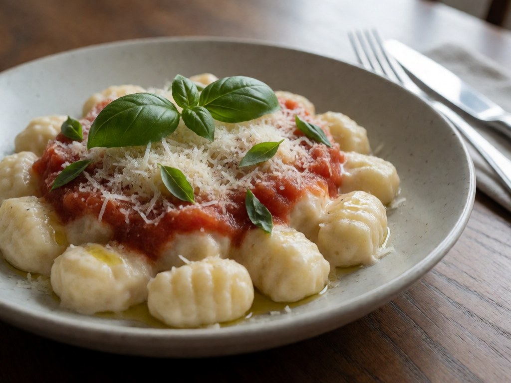 Cremige Gnocchi-Tomaten-Bowl