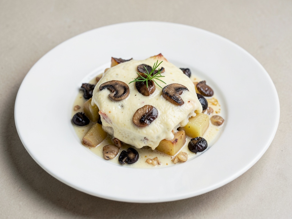 Cremiger Käse-Kartoffel-Gratin mit Steinpilzen