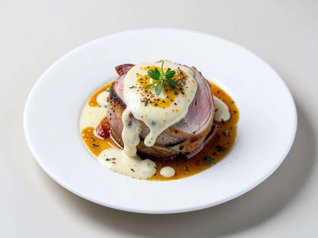 Cremiger Schweinebraten mit Senf