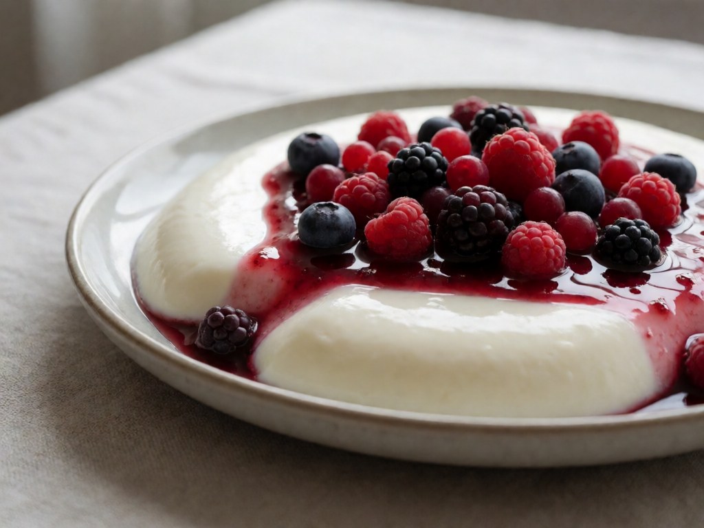 Saftige Panna Cotta mit Beeren-Zuckerguss