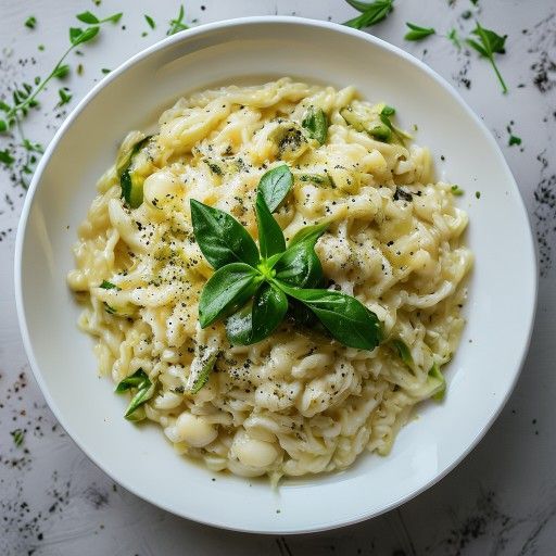 Risotto cremoso con asparagi bianchi
