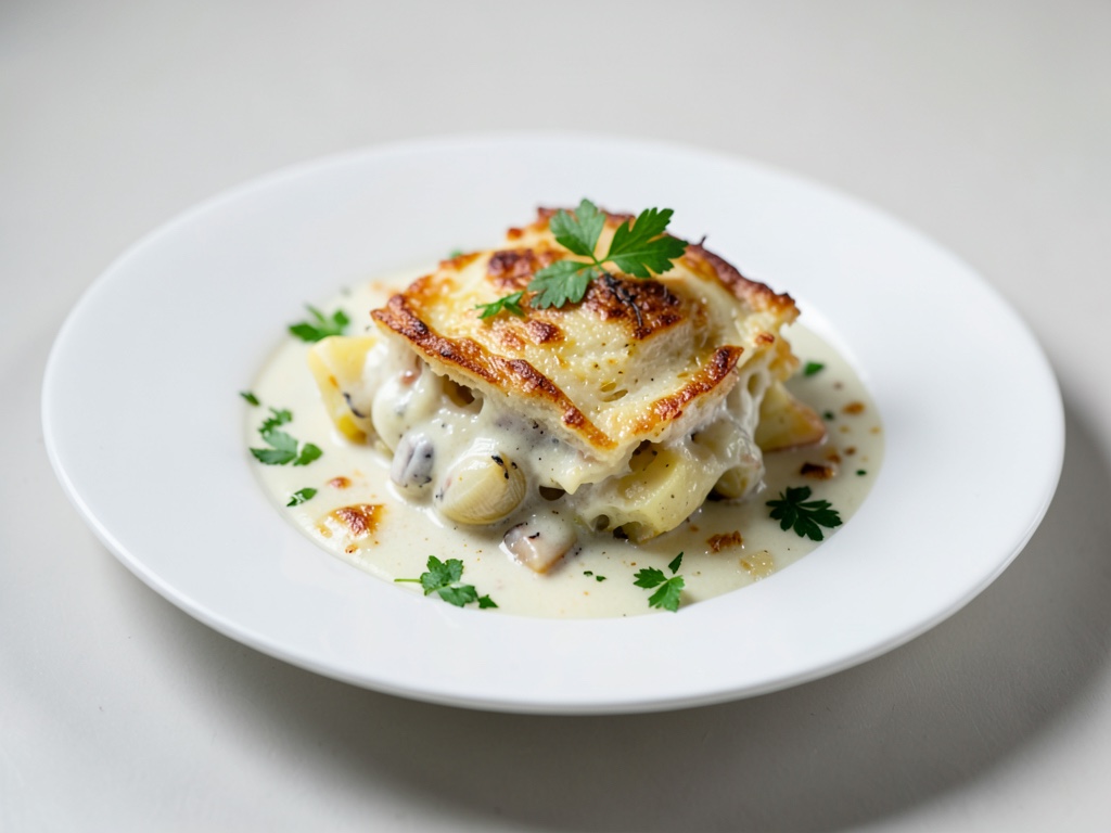 Cremiger Frühlingszwiebel-Kartoffelgratin