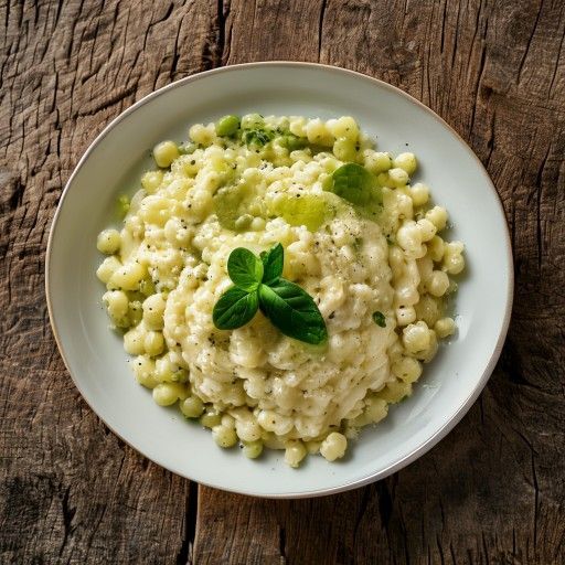 Cremiges Frische-Erbsen-Risotto mit Minze