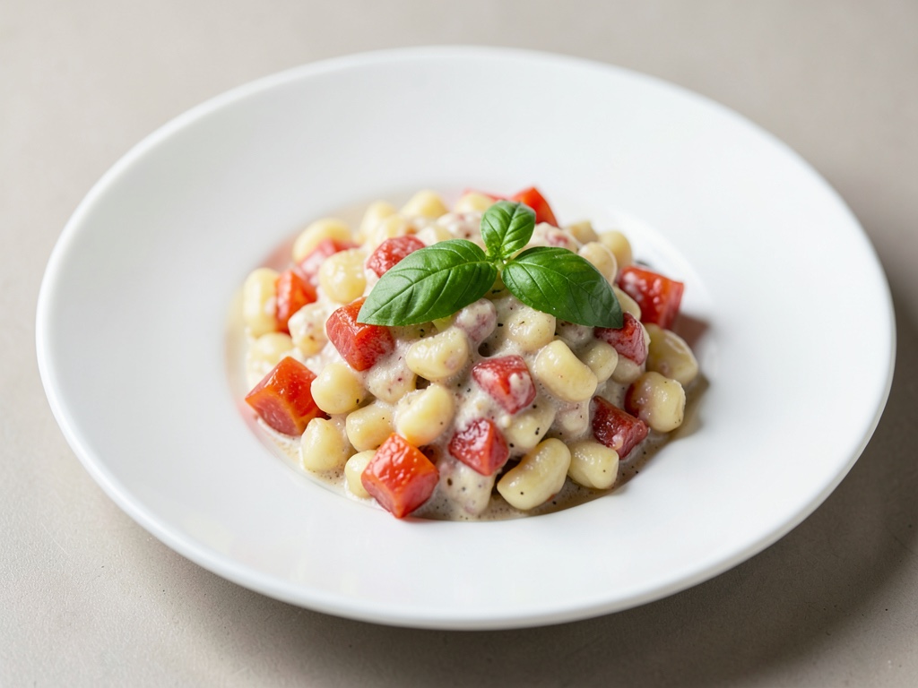 Cremige Tomaten-Gnocchi mit Basilikum