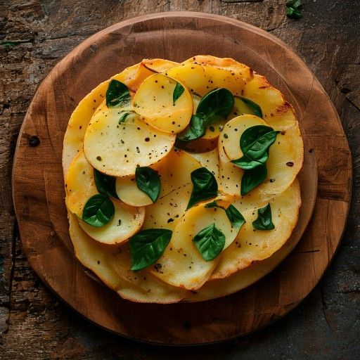 Tortilla cremosa con espinacas y pesto