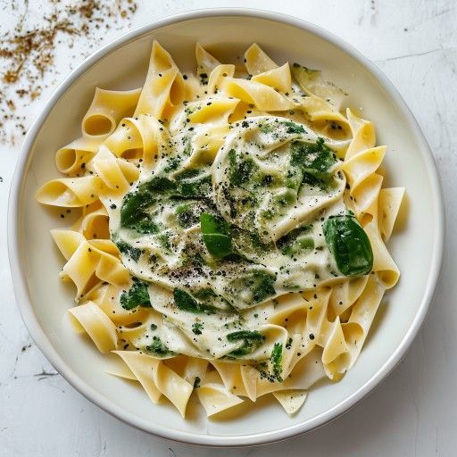 Cremige Toskanische Spinat-Penne mit Pecorino