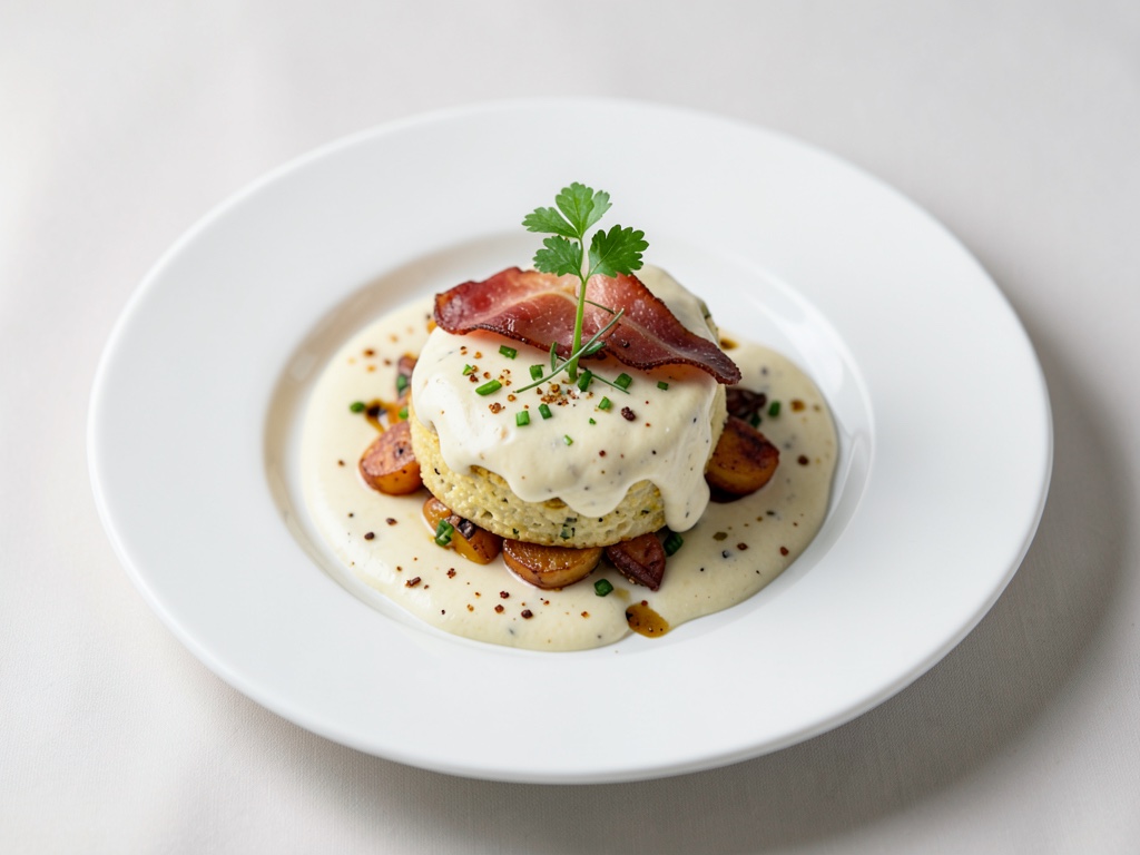 Cremige Kartoffel-Poirolee mit Speck