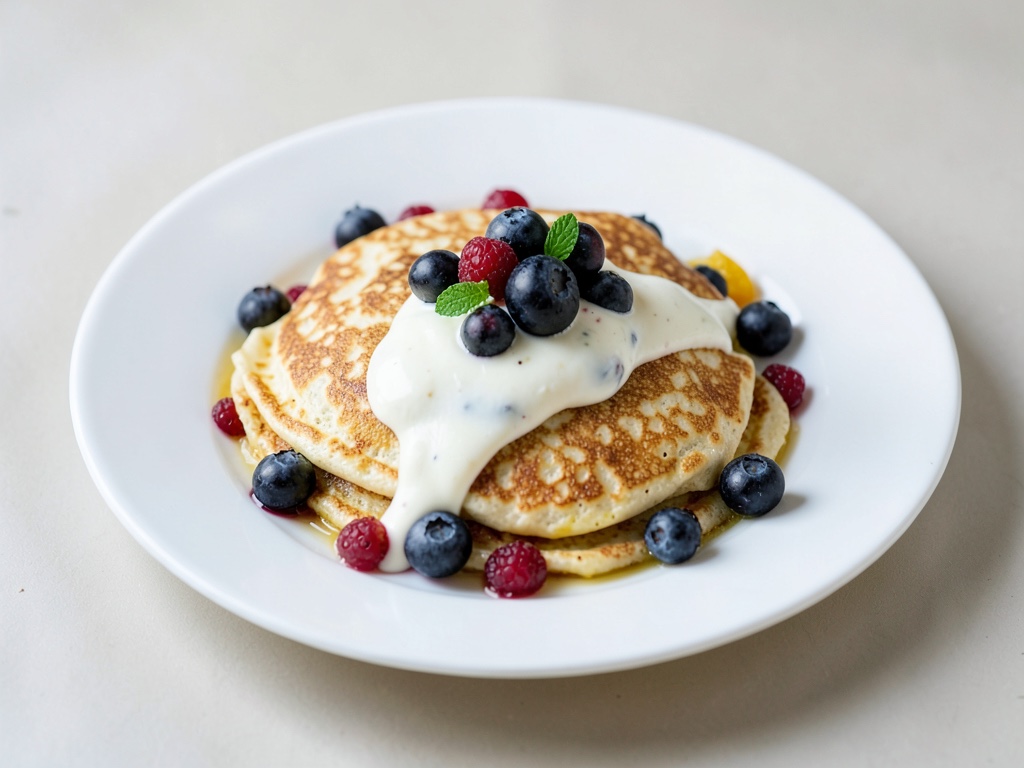 Creps de quark con vainilla y bayas