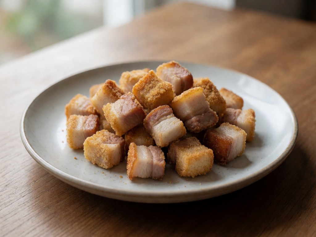 Knusprige Airfryer-Schweinebauch-Cubes