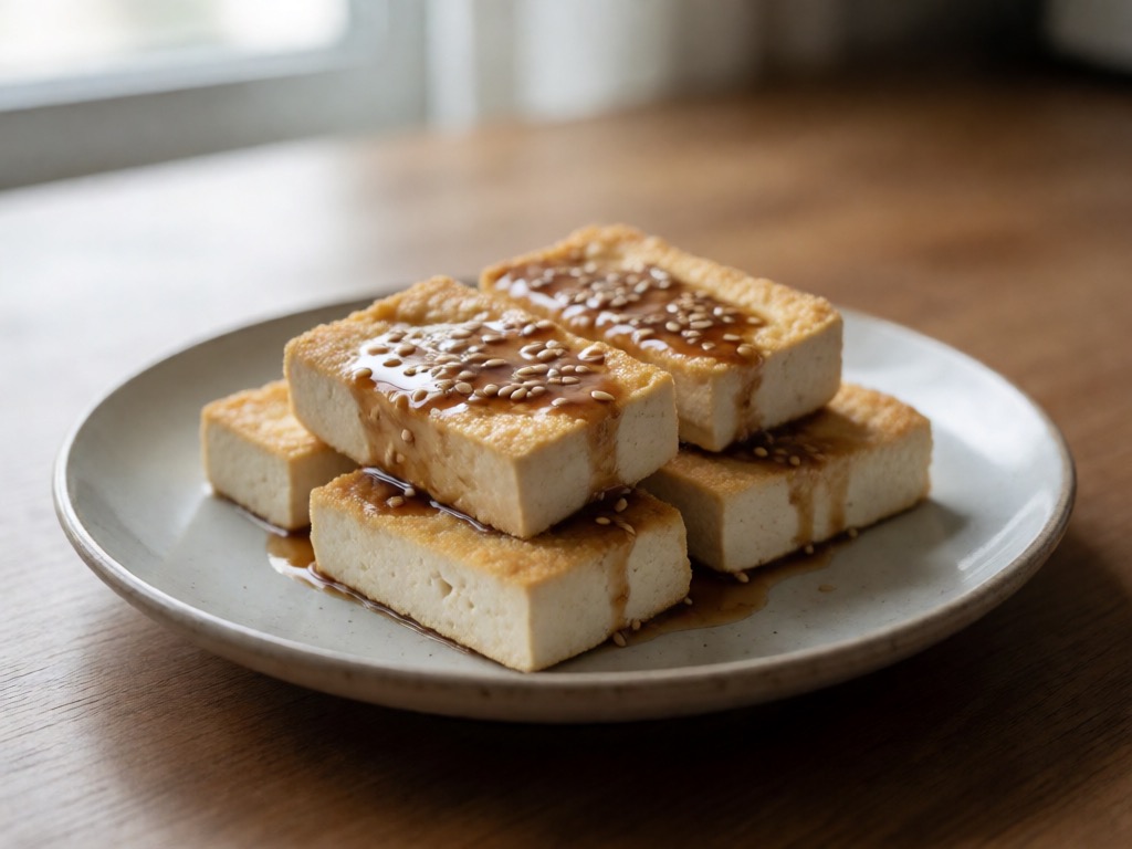 Knuspriger Airfryer-Tofu mit Sesamsoße