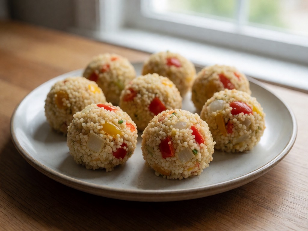 Knusprige Paprika-Couscous-Bällchen