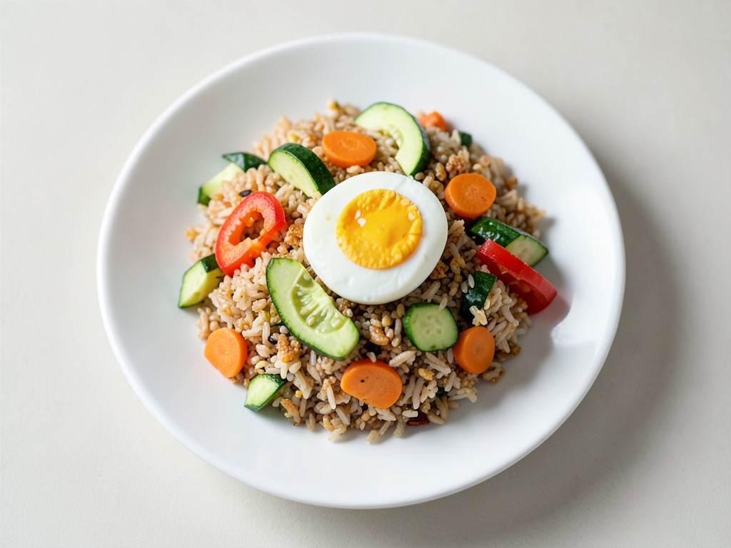 Crispy Rice Bowl mit Gemüse und Eiern