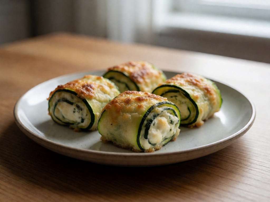 Knusprige Zucchini-Röllchen mit Käse-Füllung