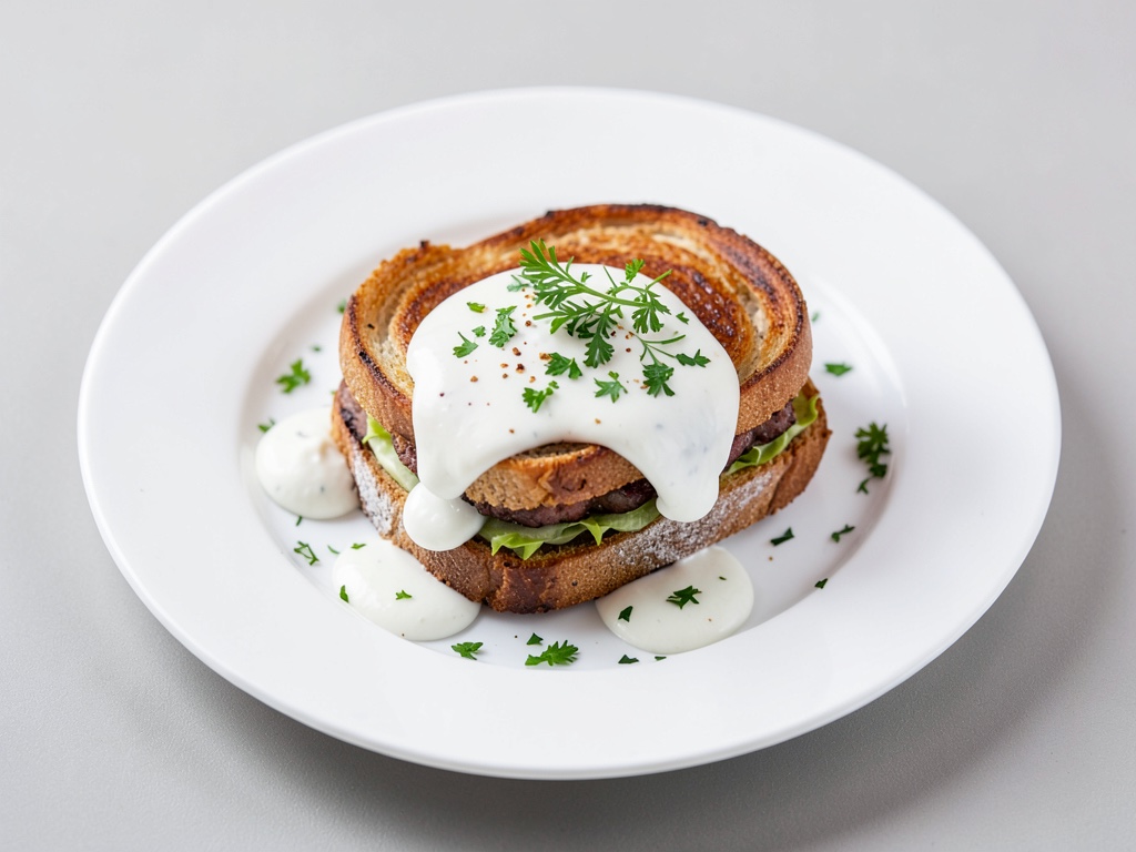 Schneller Croque-Madame mit Sauerrahm-Soße