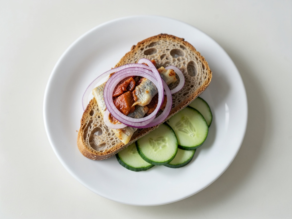 Dänisches Smørrebrød mit Hering