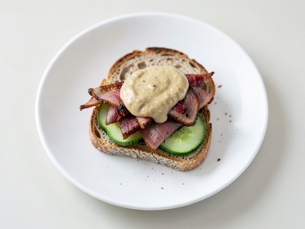 Dänisches Smørrebrød mit Roastbeef