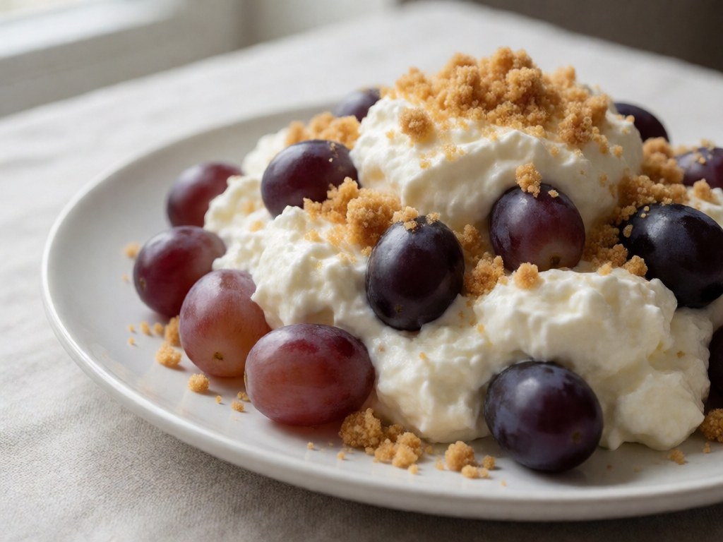 Weintrauben-Sahne-Creme mit Keksen