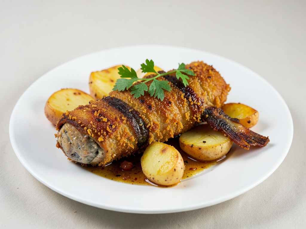 Knuspriger Brataal mit goldbraunen Kartoffeln