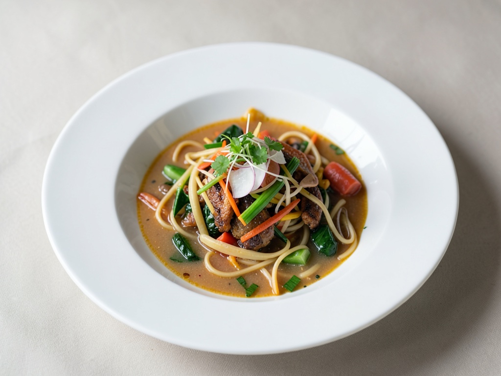 Asiatische Gemüsenudelsuppe